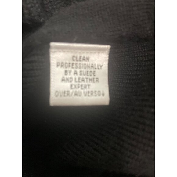 Dana Buchman Womens Black Knit & Suede Zip-Up Cardigan Sweater Jacket Size S War - Picture 7 of 7